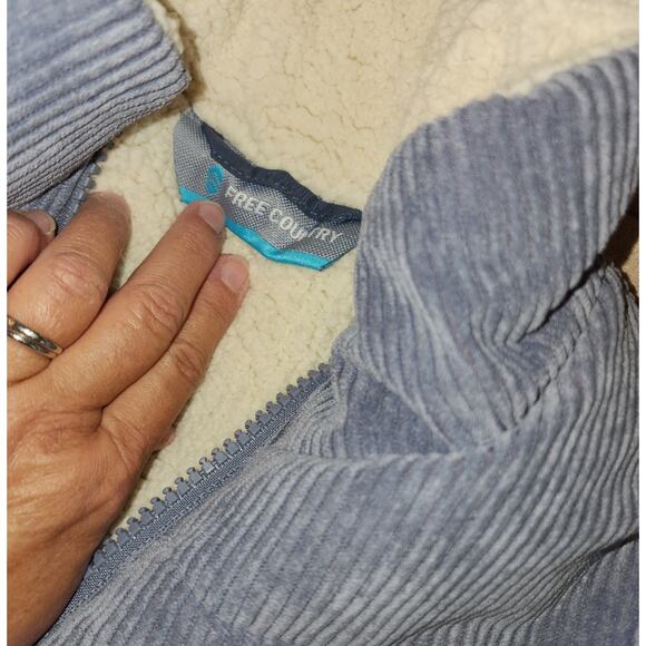 FREE COUNTRY NWT COURDOROY GREY QUILTED COUNTRY JACKET - Picture 2 of 6